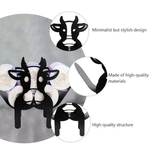 Metal Cow Toilet Holder Free Standing Bathroom Storage Home Decor