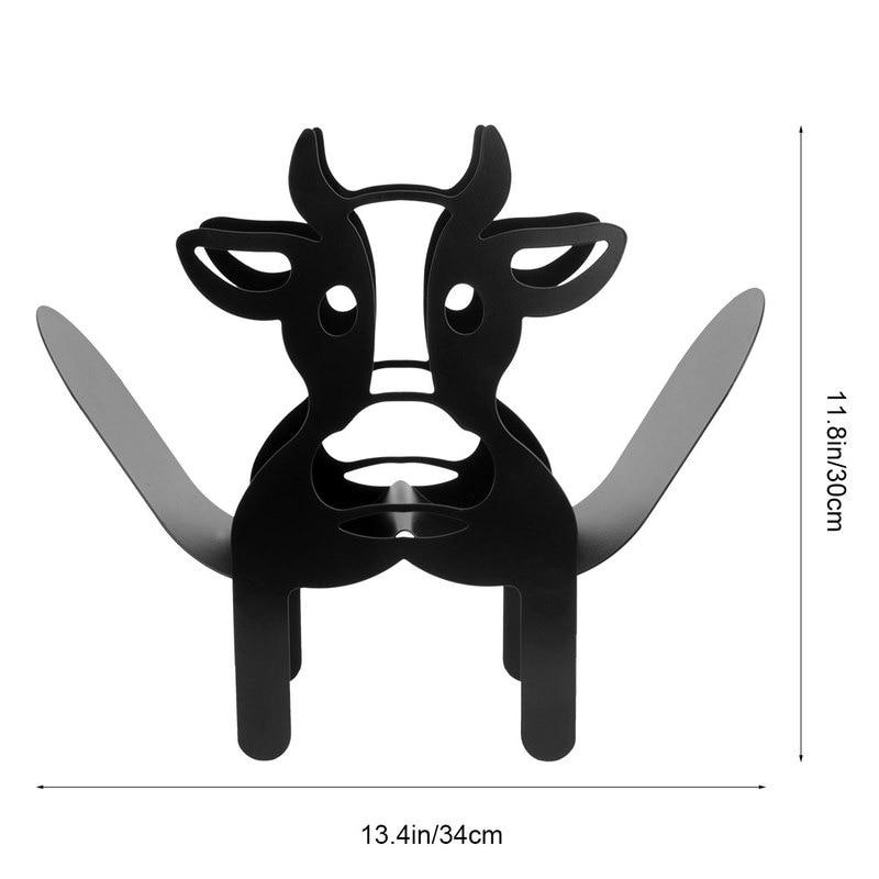 Metal Cow Toilet Holder Free Standing Bathroom Storage Home Decor