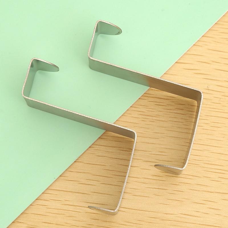 2Pcs Home Storage Stainless Steel Self Hanging Over Cabinet Door Hooks