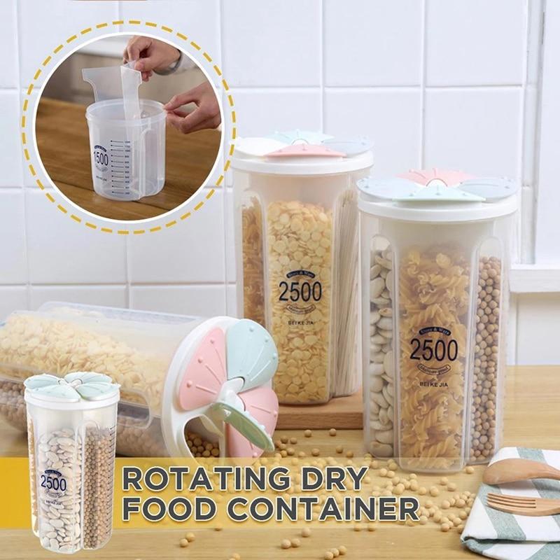 Kitchen Plastic Compartment Food Storage Containers