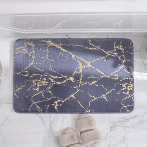 Non Slip Soft Thick Absorbent Marble Design Bathroom Mat