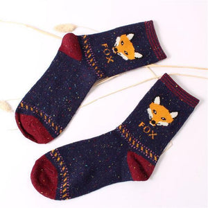 Snowy Little Fox Socks