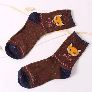 Snowy Little Fox Socks