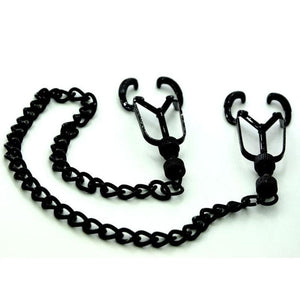 House Of Dasein Black Metal Nipple Clamps Chain Breast Bondage Bdsm Kink Fetish Restraints