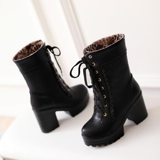 Chunky Lace Platform Lolita Boots