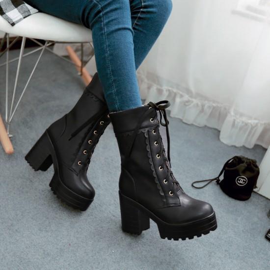 Chunky Lace Platform Lolita Boots