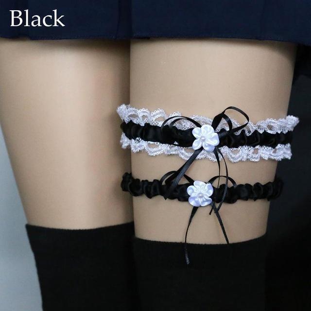 House Of Dasein Ruffled Garter Belt Set Kawaii Lingerie Women