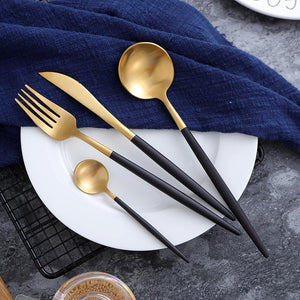 Gold Dipped Elegant Cutlery Flatware