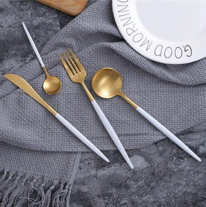 Gold Dipped Elegant Cutlery Flatware