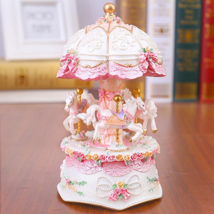 Light Up Carousel Music Box