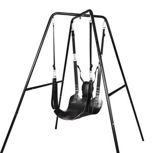 Faux Leather Love Hammock Swing With Frame Bondage Sex Furniture Bdsm