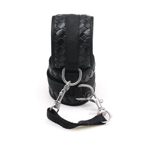 House Of Dasein Black Faux Leather Adjustable Handcuff Bdsm Restraints