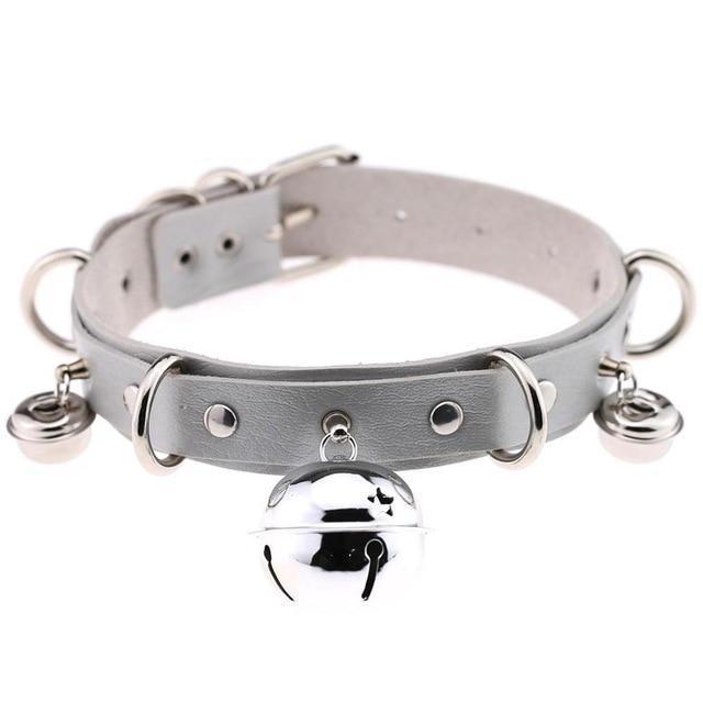 House Of Dasein Pleather Cat Bell Collar Kitten Play Adjustable Leather Bondage Bdsm