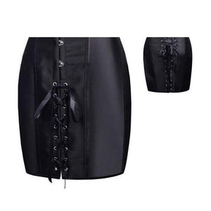 Black Long Waist Corset Dress Erotic Lingerie Clothing Bdsm Kink Fetish