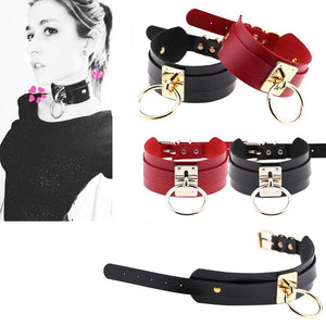 House Of Dasein Bdsm Big Ring Collar Black Red Slave Bondage Fetish Kink Restraints