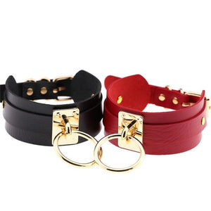 House Of Dasein Bdsm Big Ring Collar Black Red Slave Bondage Fetish Kink Restraints