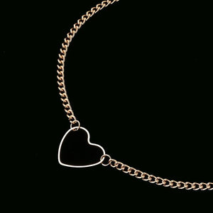 Gold Silver Heart Choker Bdsm Day Collar Submissive Necklace Symbolic Jewellery