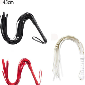 House Of Dasein 45Cm Black / White Red Flogger Bdsm Impact Play Spanking Whip Kink Fetish