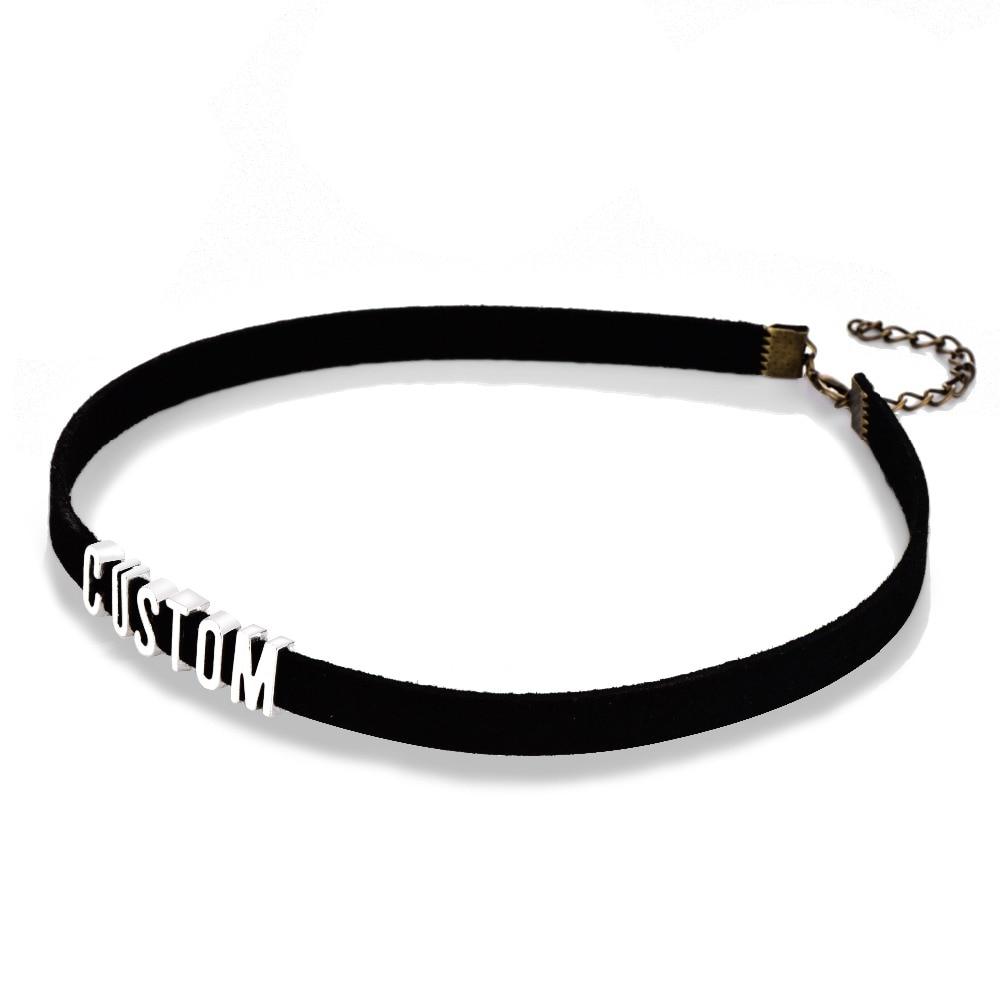 Velvet Choker Custom Word Day Collar Bdsm Fetish Necklace