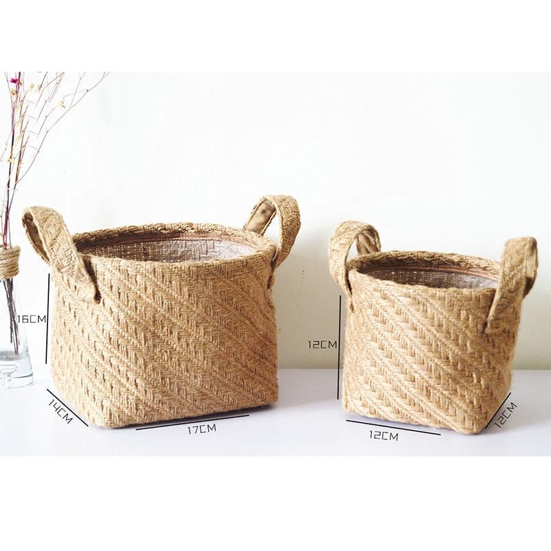 Jute Woven Basket Home Storage Decor