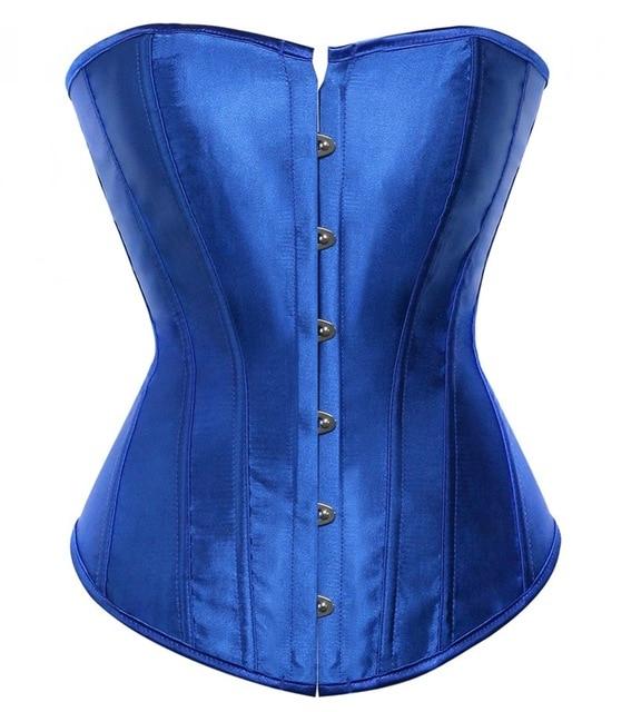 House Of Dasein Satin Over Bust Corset Lace Up Back Pink Purple Blue Gold Red Erotic Lingerie