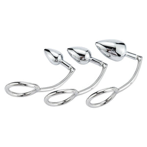 House Of Dasein Stainless Steel Anal With Cock Metal Butt Plug Penis Ring