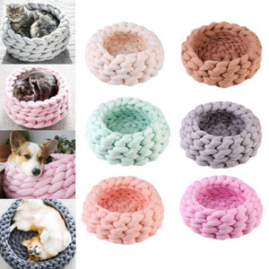 Chunky Knit Pet Bed For Dogs Or Cats