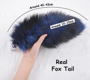 Fox Faux Fur Tail Metal Anal Stainless Steel Butt Plug Bdsm