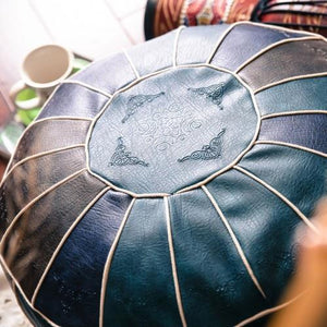 Moroccon Leather Pouf Cover