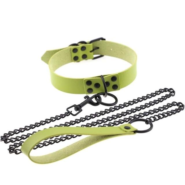 House Of Dasein Rivet Slave Collar With Leash Bdsm Bondage Pet Play Owned Submissive