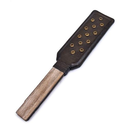 House Of Dasein Vintage Leather Bronze Studded Spanking Paddle Bdsm Impact Play