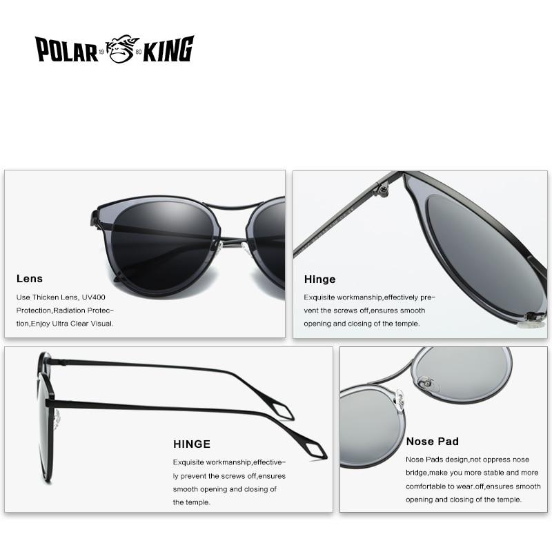 Black Designer Fashion Metal Frame Polarized Sunglasses For Women