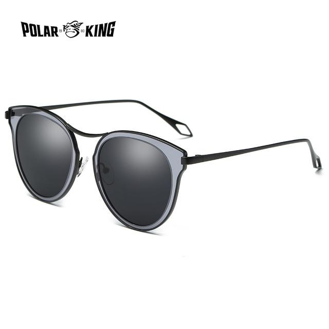 Black Designer Fashion Metal Frame Polarized Sunglasses For Women