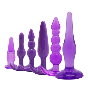 Purple Silicone Trainer Butt Plugs Set Beginner Bdsm Anal Training Kink