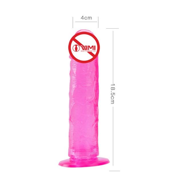 Colourful Realistic Jelly Dildo Deep Throat Training Suction Cup Base