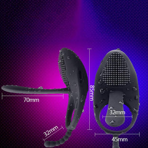 House Of Dasein Black Vibrating Cock Ring Anal Beads Butt Plug Clitoral Stimulator Couples Vibrator