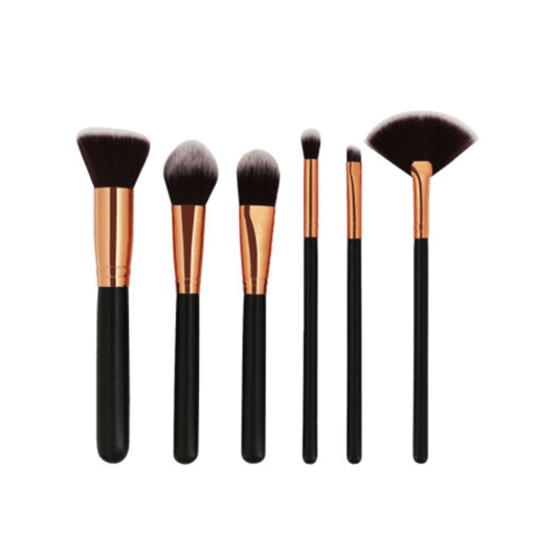 Professional 6 Pcs Ultra Soft Makeup Brushes Set Black