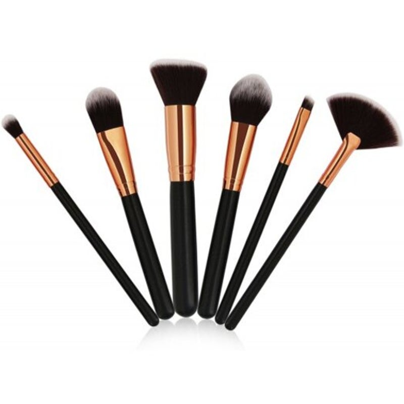 Professional 6 Pcs Ultra Soft Makeup Brushes Set Black