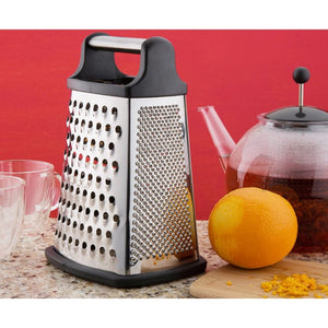 Professional Box Grater Stainless Steel With 4 Sides Best For Parmesan Cheese Vegetables Ginger