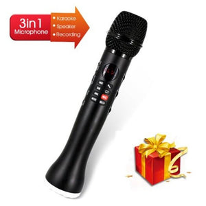 Professional Karaoke Microphone 3 In 1 Recording Wireless Speaker With Bluetooth No Tf Card