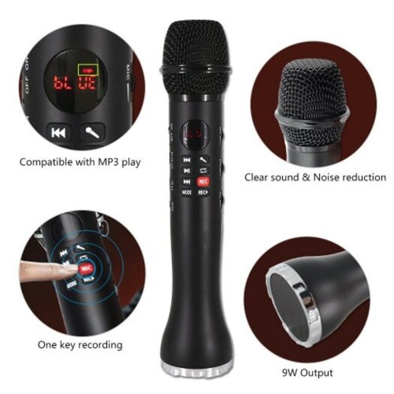 Professional Karaoke Microphone 3 In 1 Recording Wireless Speaker With Bluetooth No Tf Card