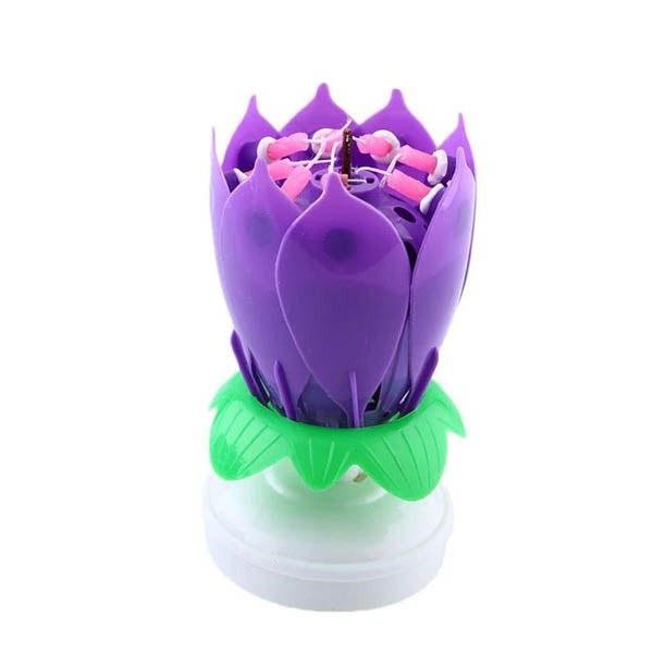 Lotus Flower Candle Cake Decorating Supplies Happy Birthday Gift