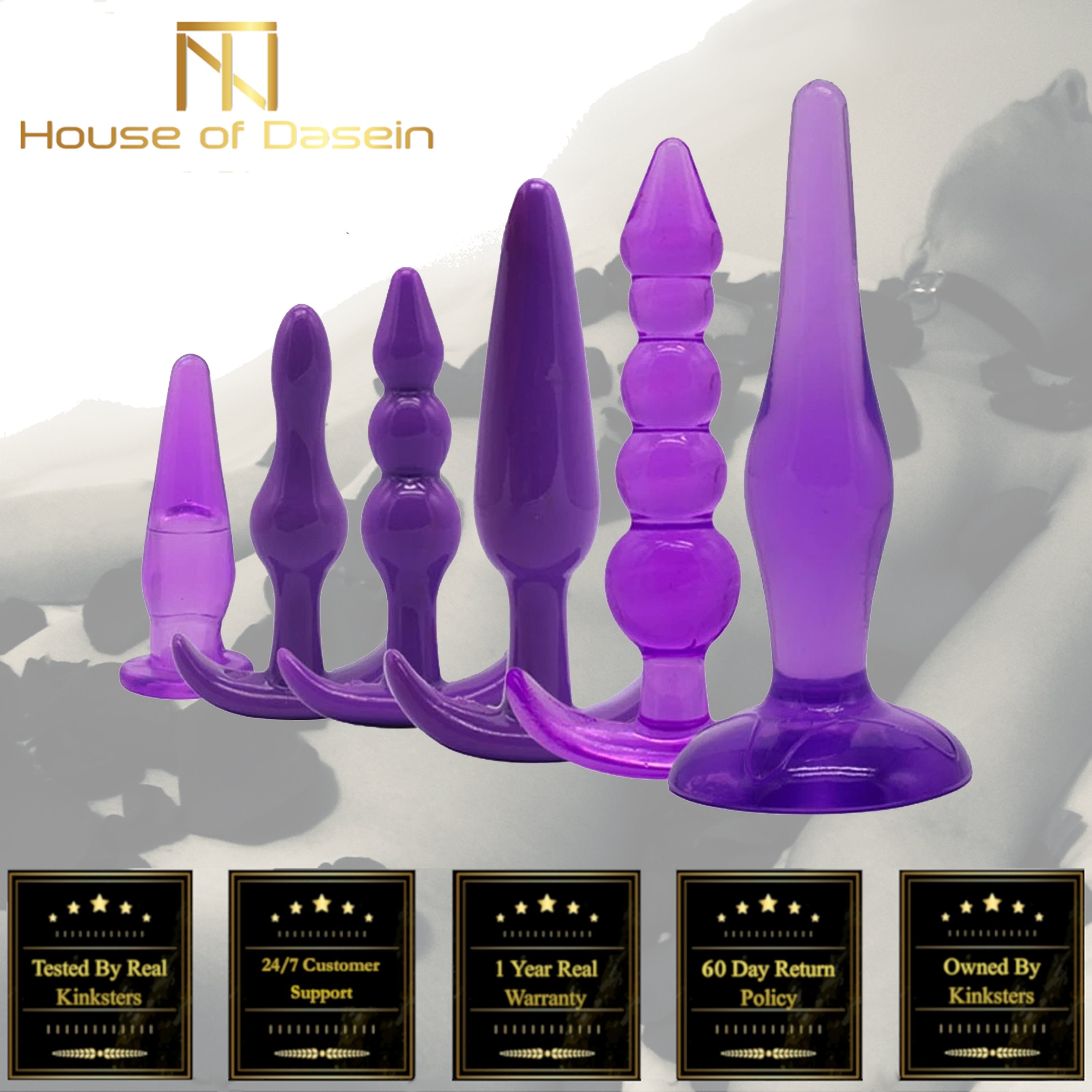 House Of Dasein Purple Silicone Trainer Butt Plugs Set Beginner Bdsm Anal Training Kink