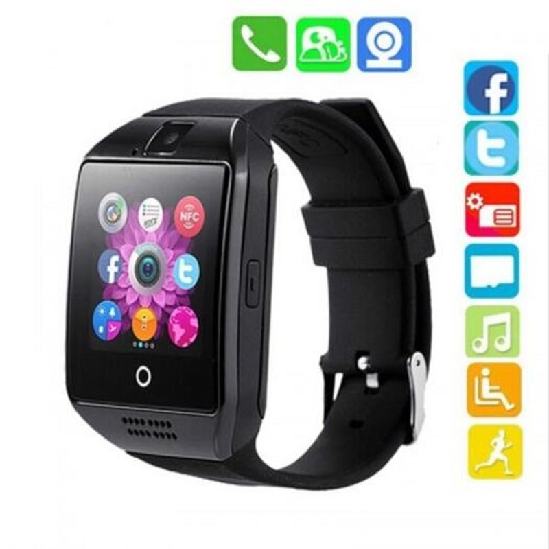 Q18 Bluetooth Smart Watch Men Wrist Watches Touch Screen Big Battery Support Tf Sim Card Smartwatch Black