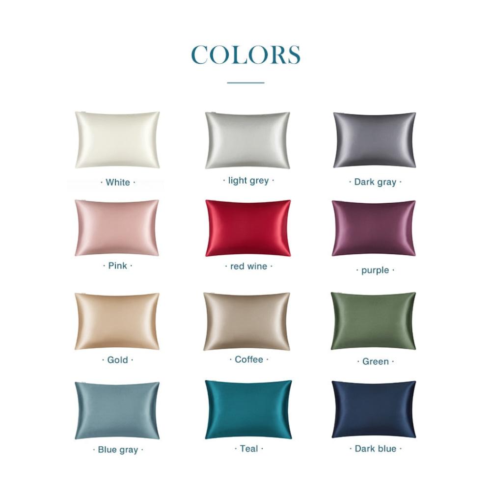 Pillowcase Set With Eye Mask Blue Gray 51X66cm Natural Mulberry Silk