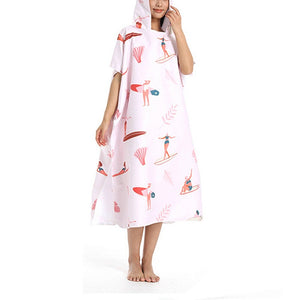 Quick Dry Towel Bath Robe Poncho For Surfing Beach Swim Outdoor Sports