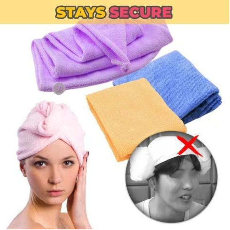 Quick Microfibre Magic Hair Drying Towel Hat