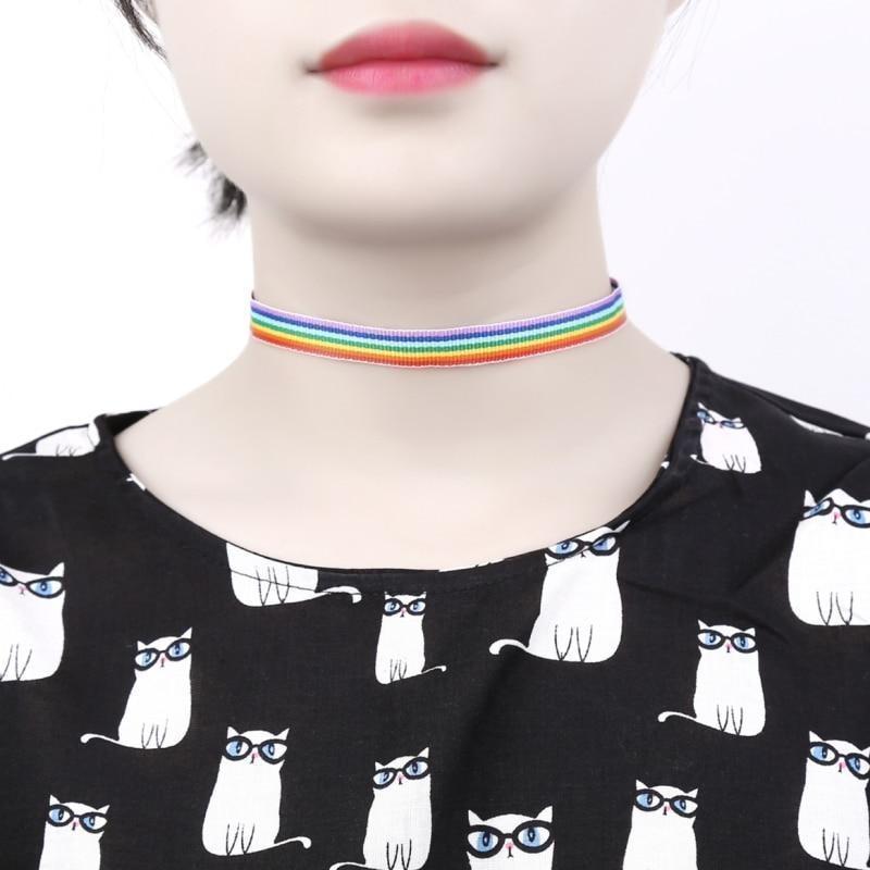 Rainbow Collar Bdsm Kawaii Accessories