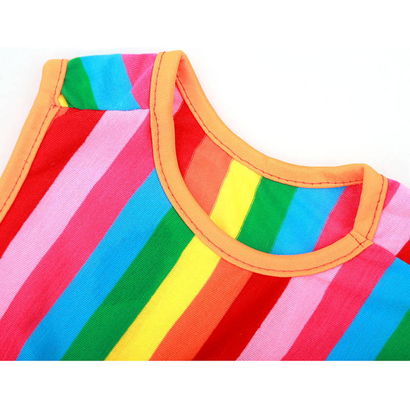 Rainbow Summer Stripes Dog Tank Top Pet Clothing