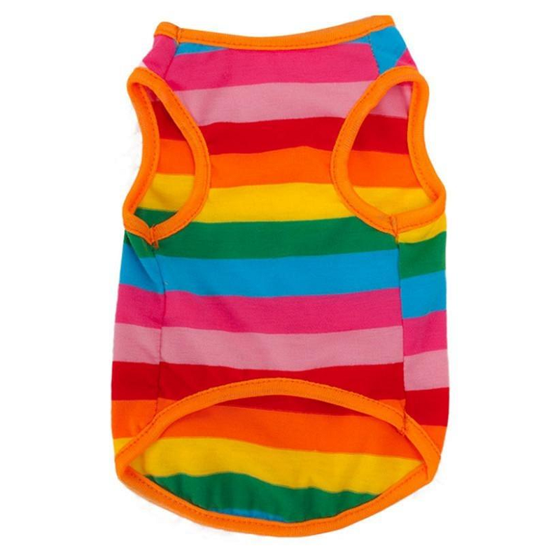 Rainbow Summer Stripes Dog Tank Top Pet Clothing